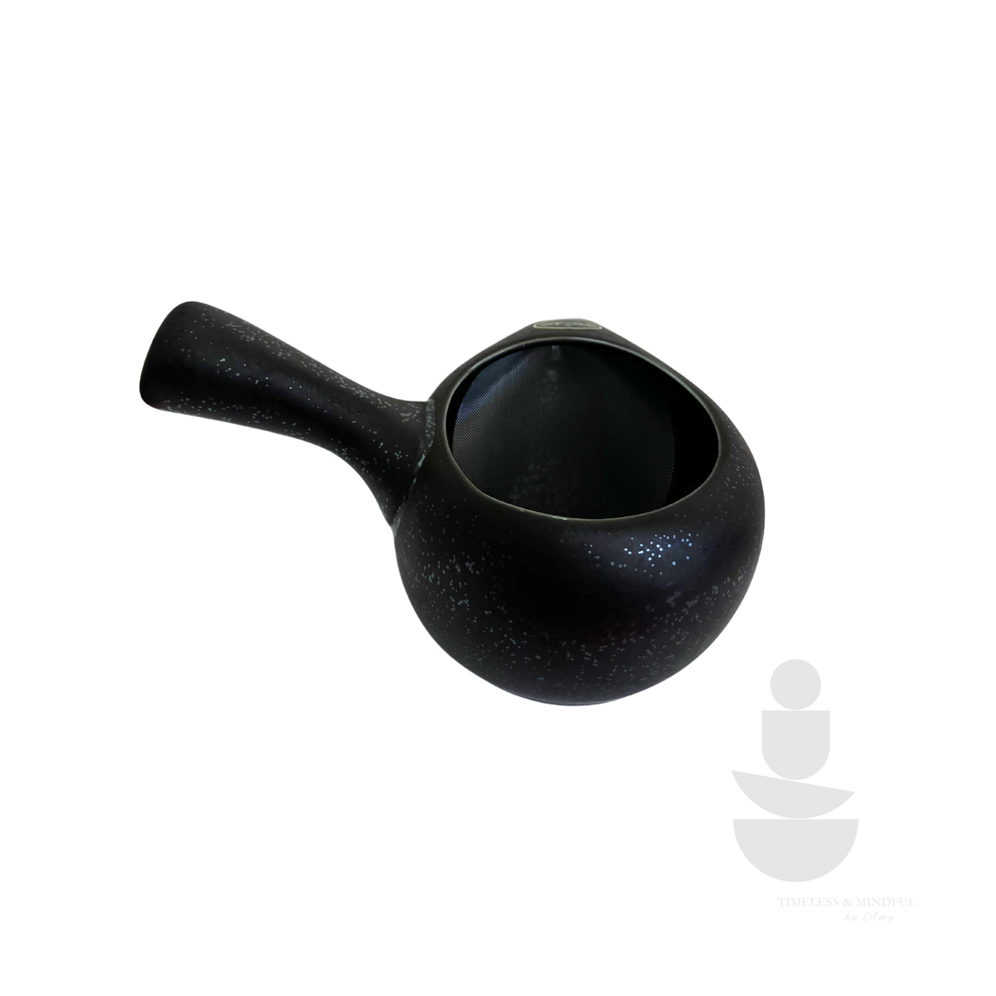 Mino ware lidless kyusu | Black metalic