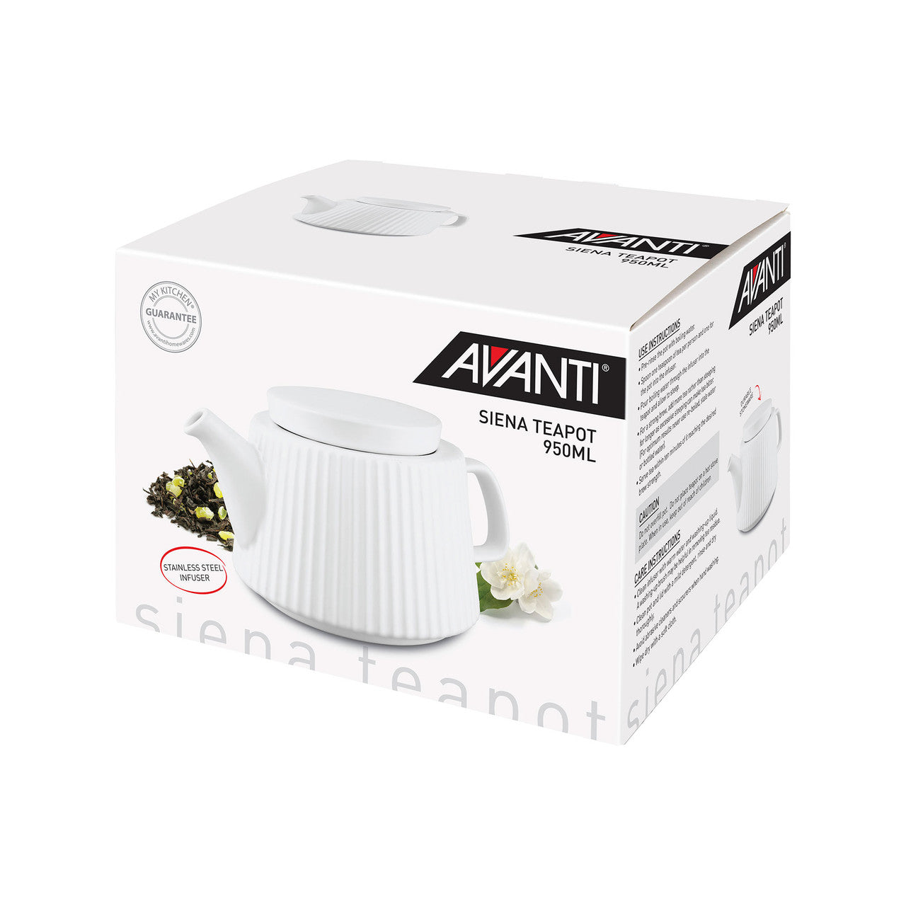 Avanti Siena Teapot 950ml | White