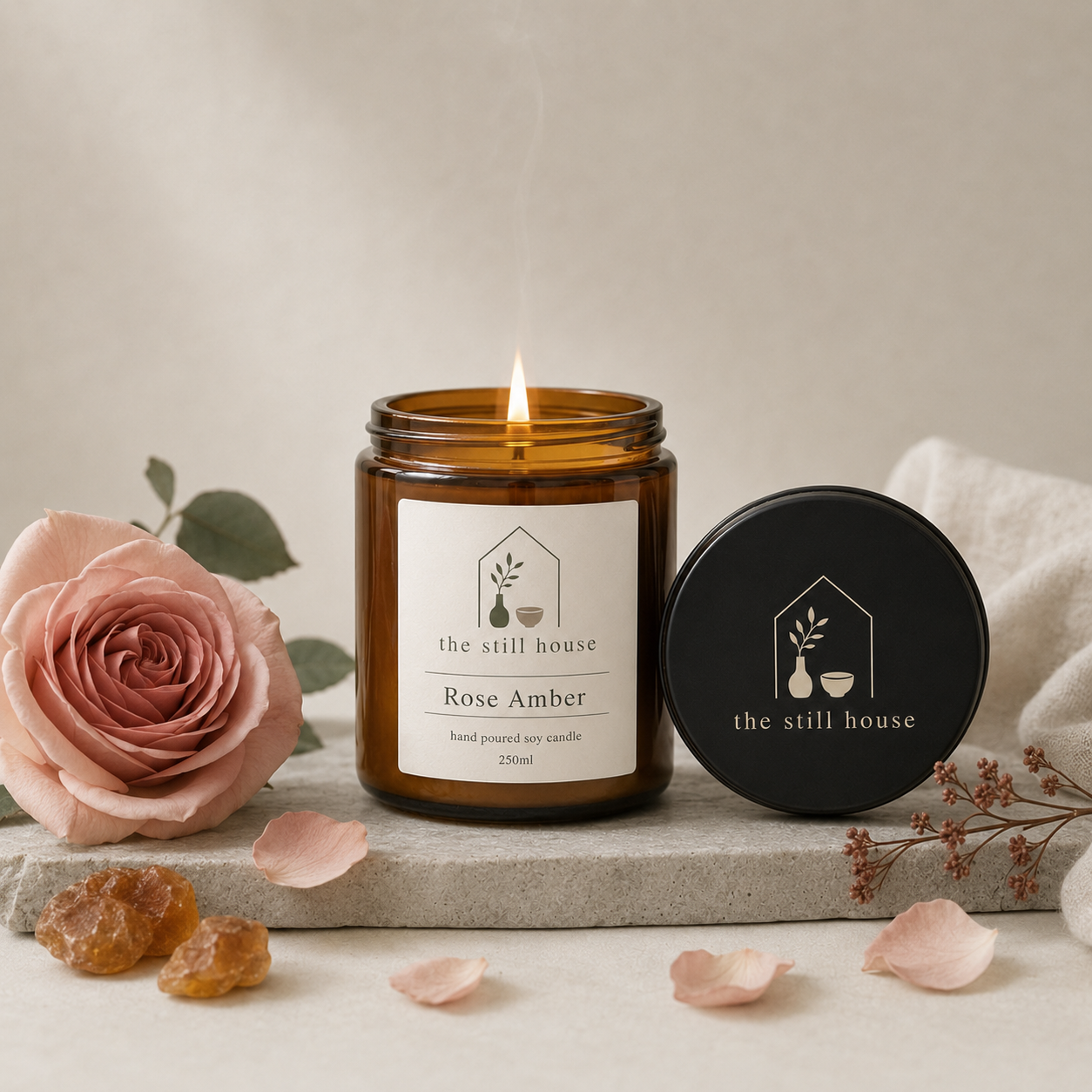 Rose Amber Soy candle